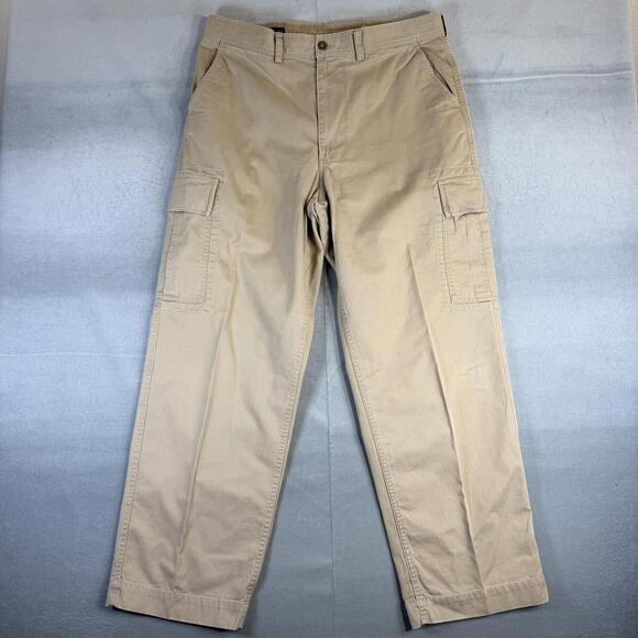 Vintage Polo Ralph Lauren Cargo Pants Mens 35x32 Tan 67 Chino Straight Baggy 90s